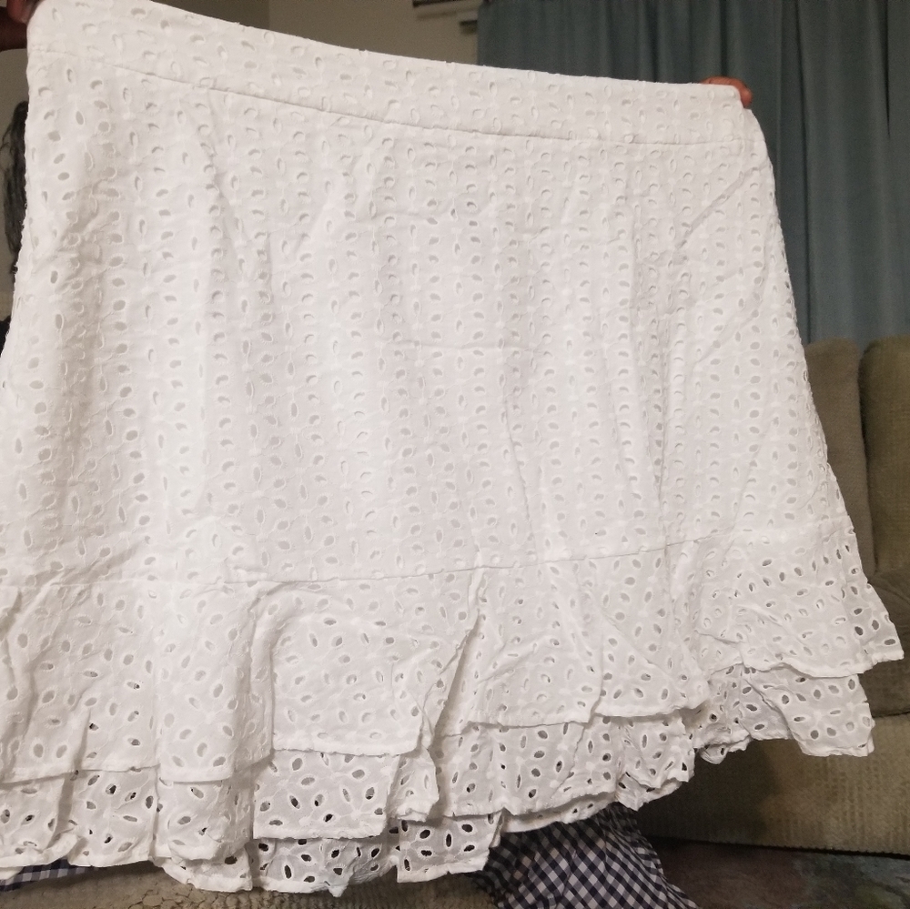 100% Cotton Eyelet Mini Skirt